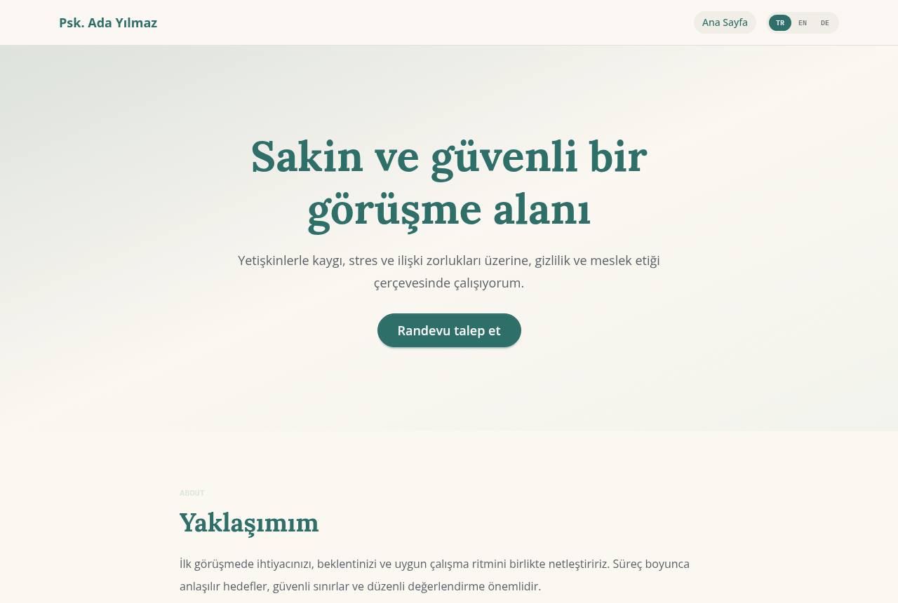 Sakin İlk Görüşme — Sakin ve güvenli bir görüşme alanı