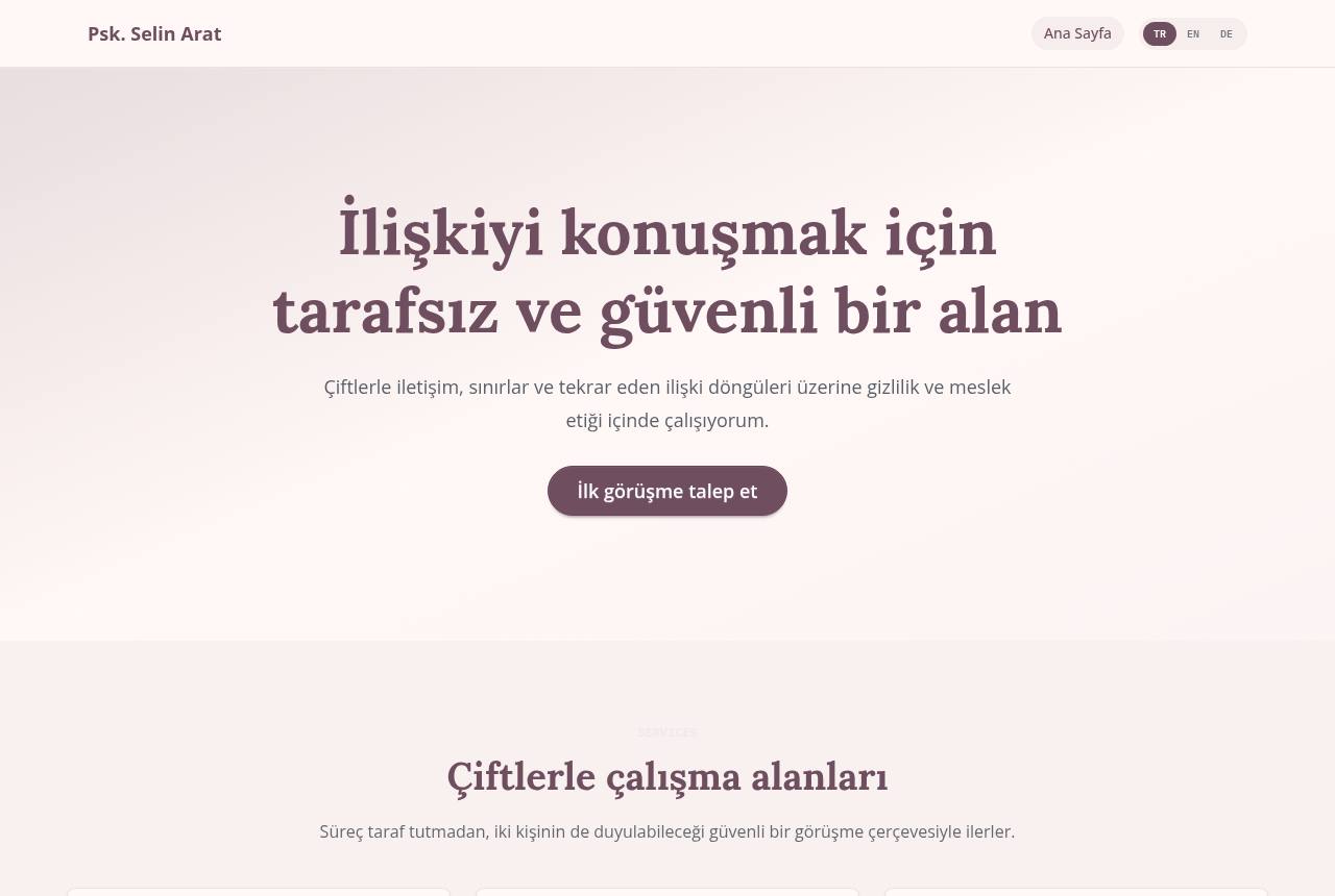 Çift Terapisi — İlişkiyi konuşmak için tarafsız ve güvenli bir alan