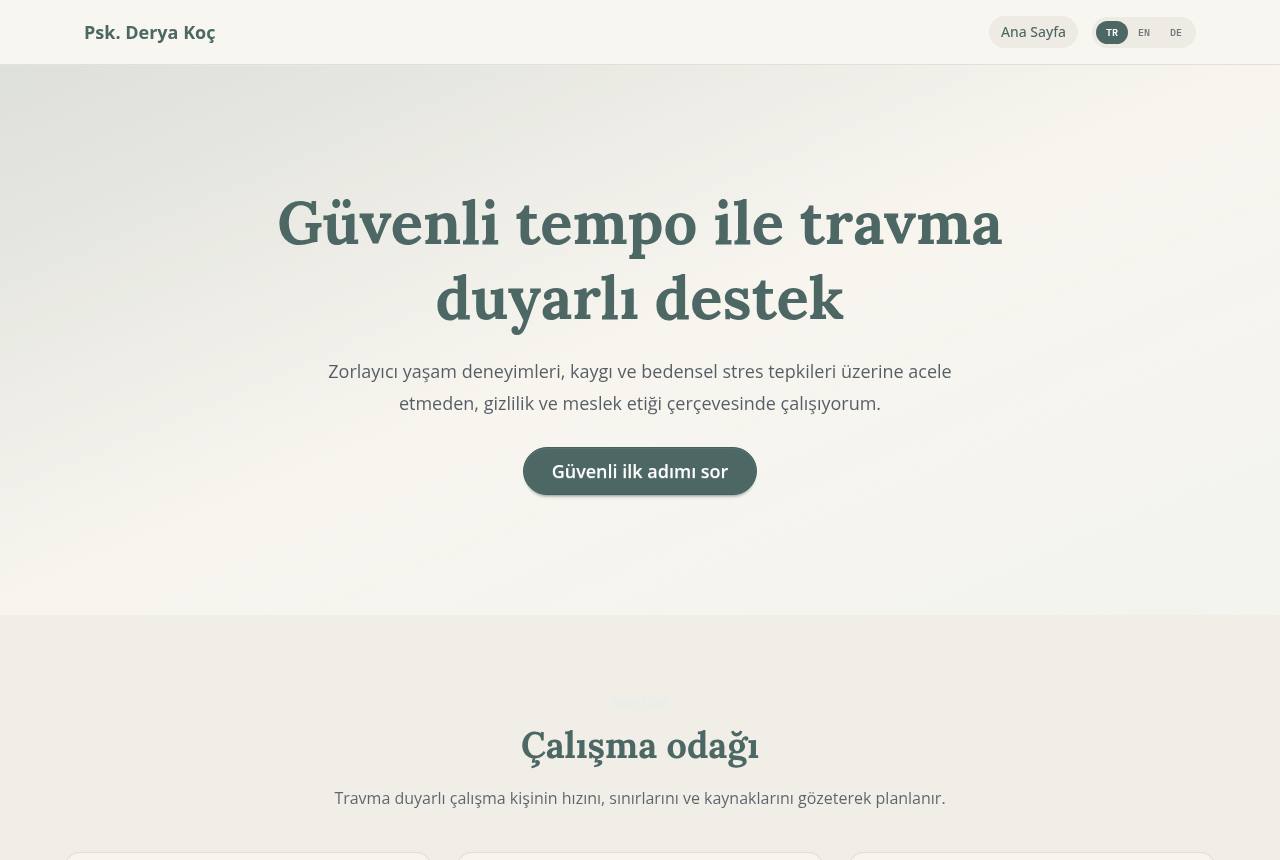 Travma Duyarlı — Güvenli tempo ile travma duyarlı destek